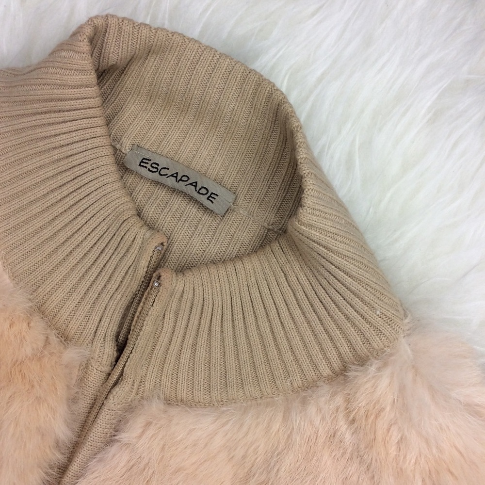 Tan fur trim Sweater jacket - Picture 6 of 6